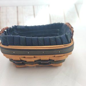 Longaberger Blue 1999 Edition Leather Handle Collectors Club Renewal Basket